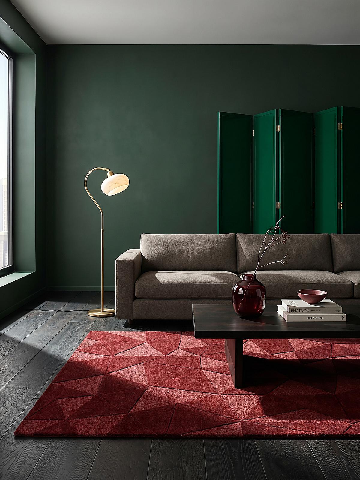 WOLLTEPPICH DEBEN, geometrisch, Rot, 120 x 170 cm - Rot, Textil (170/120cm) - KADIMA DESIGN