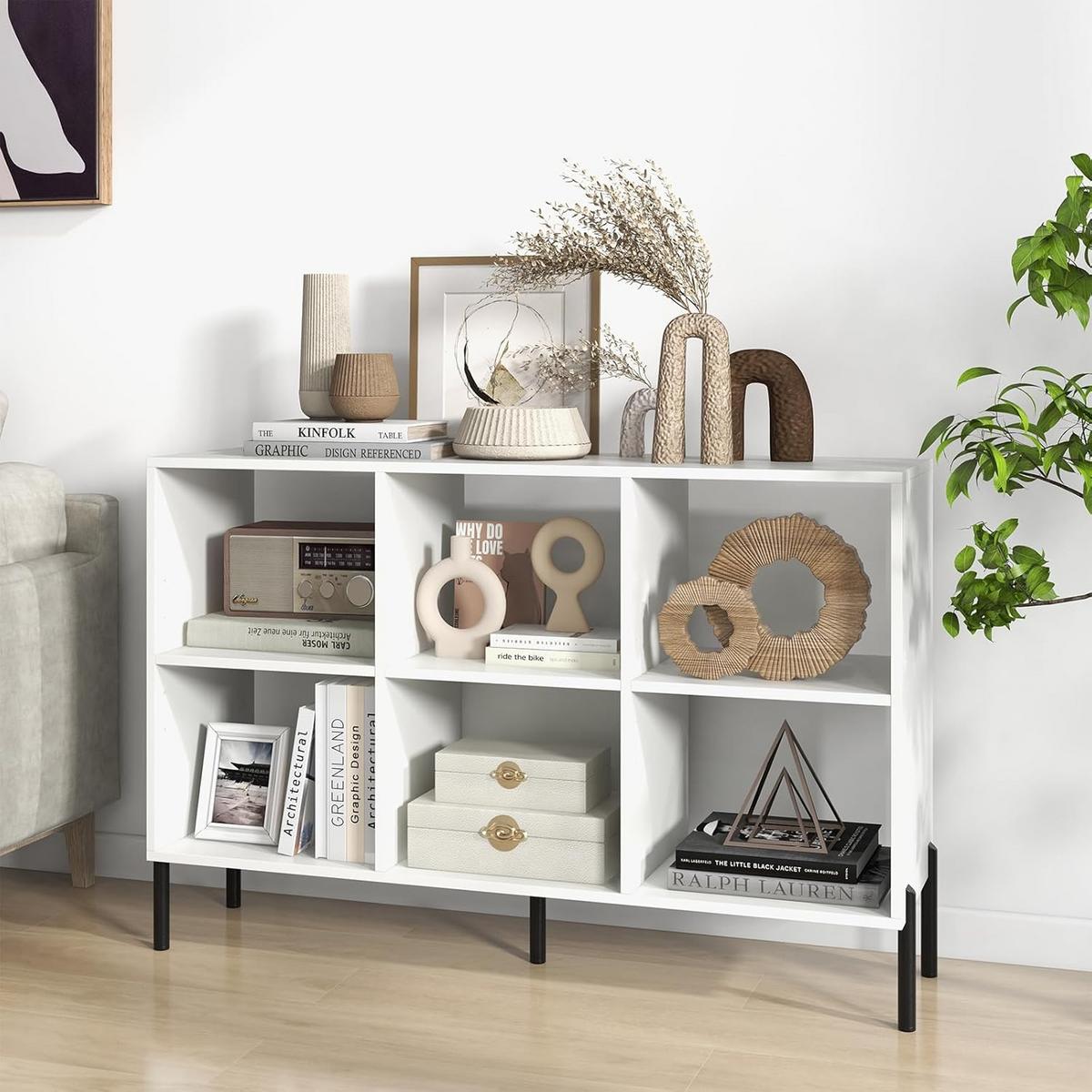 BUCHERREGAL Weiß - Weiß, Holz (120/80/35cm) - COSTWAY