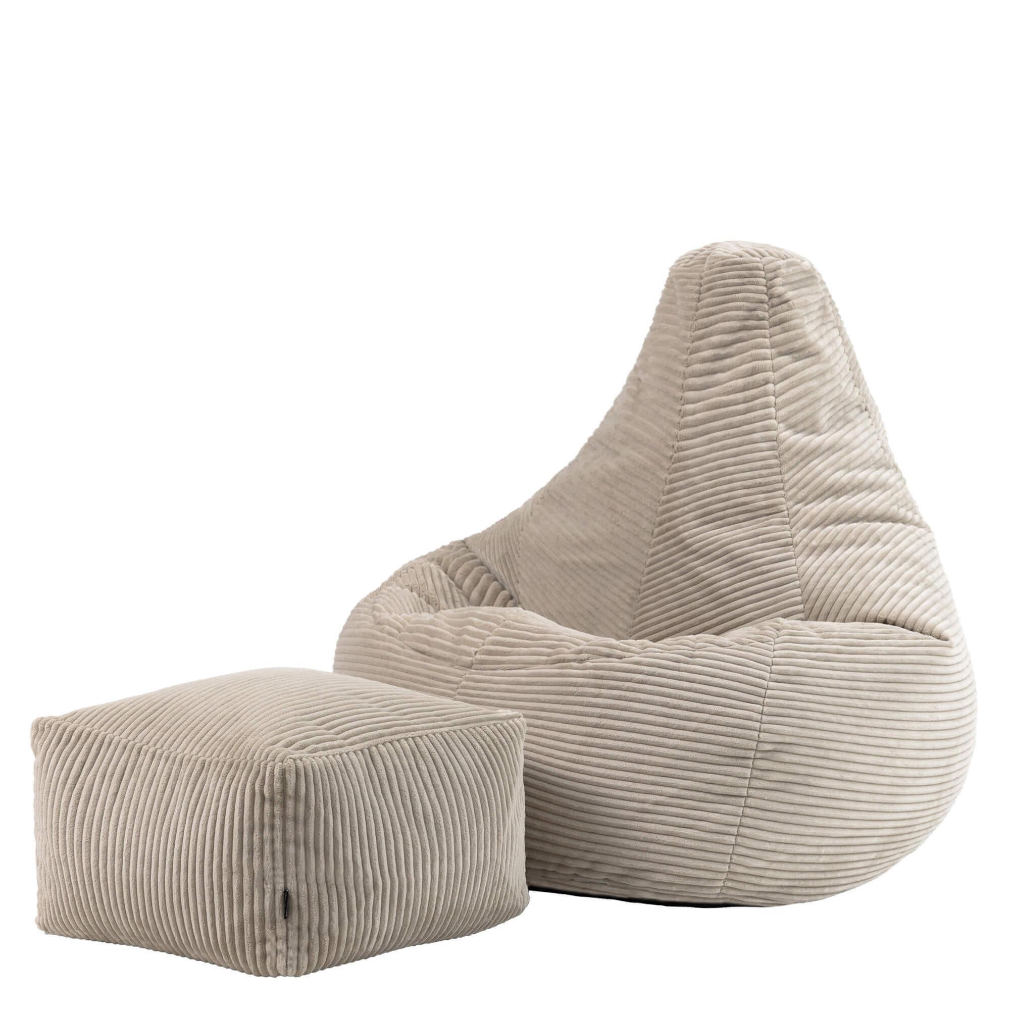 SITZSACK Dalton mit Hocker - Beige, Textil (82/76/82cm) - icon