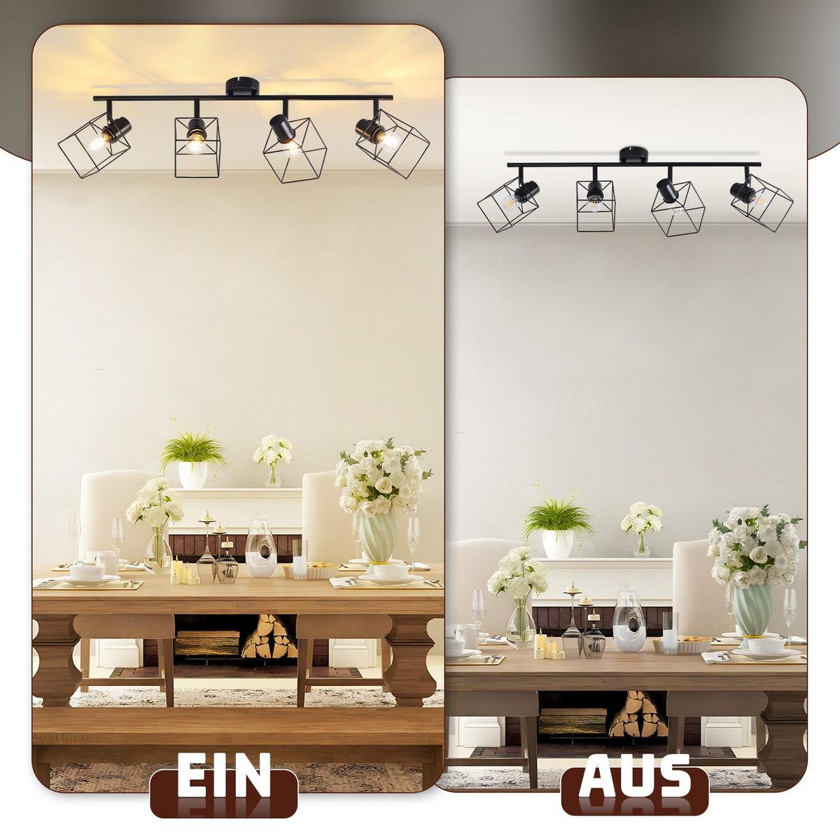 DECKENSTRAHLER Fürth 4-flammig 70/10/17 cm - Schwarz, Metall (70/10/17cm) - Nettlife