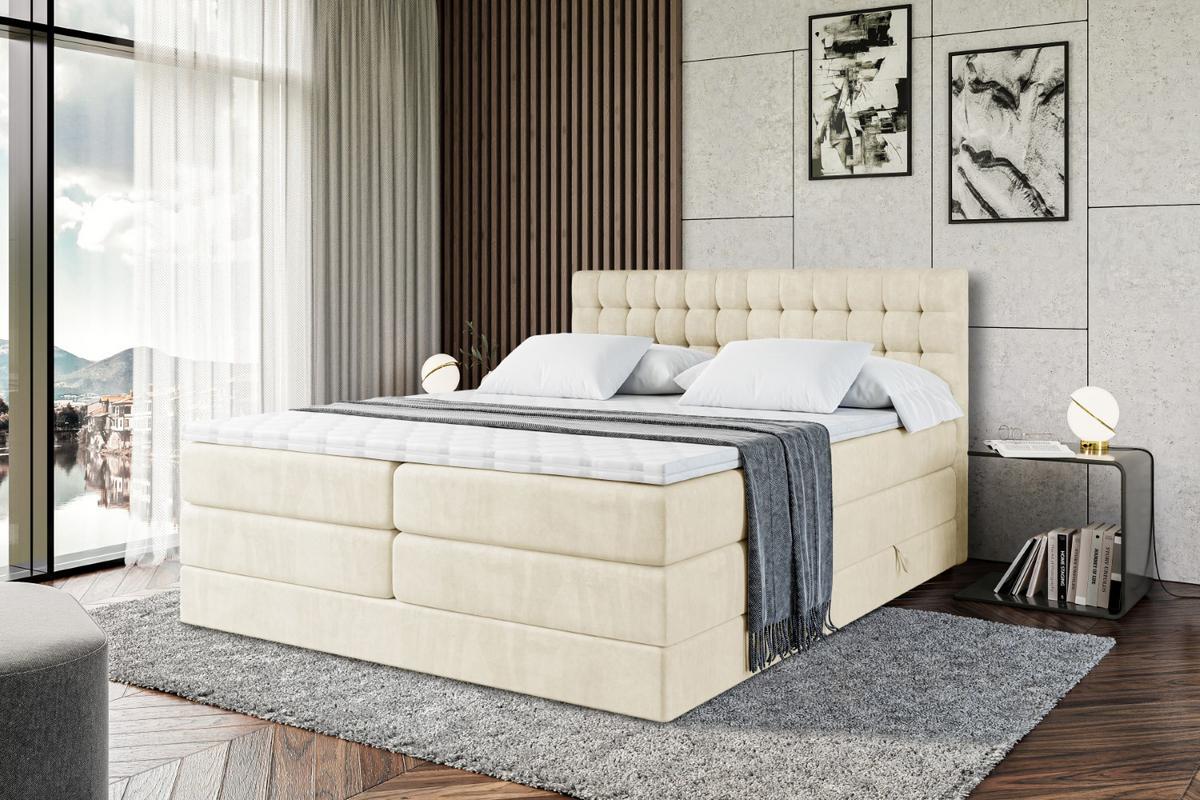 BOXSPRINGBETT VIONE KING - 180 x 200 - H3/H4 - Beige - Beige, Holzwerkstoff (180/200cm) - ALTDECOR
