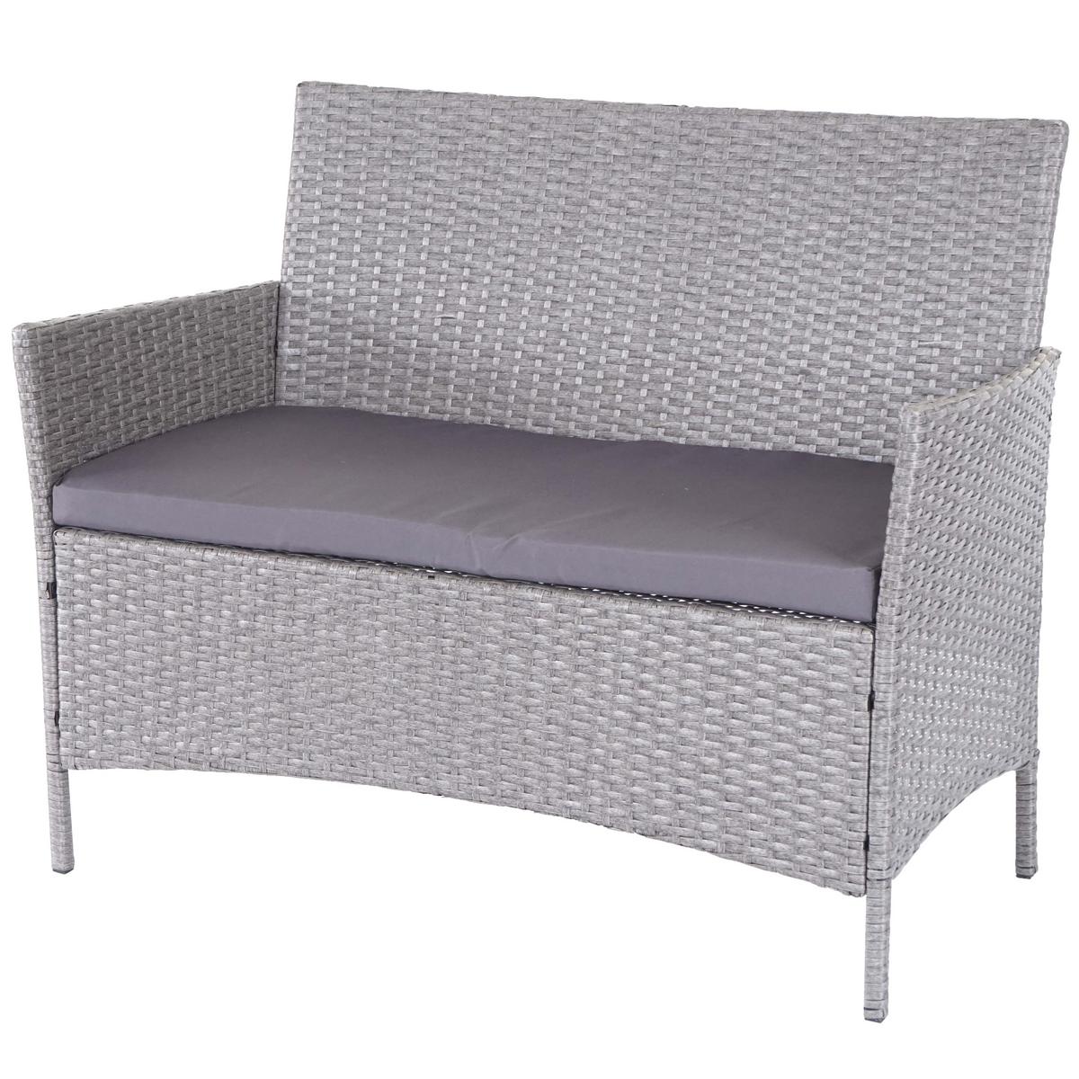 POLY-RATTAN GARTEN-GARNITUR Grau - Anthrazit/Grau, Kunststoff - MCW