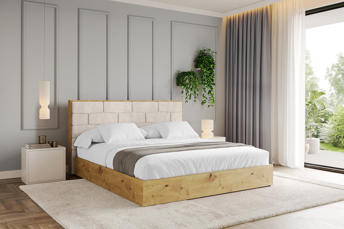 POLSTERBETT mit Bettkasten und Lattenrost, Bett mit Matratze H3/H4 - ENZO8 120x200 Beige - Beige, Holzwerkstoff/Textil (120/200cm) - ALTDECOR