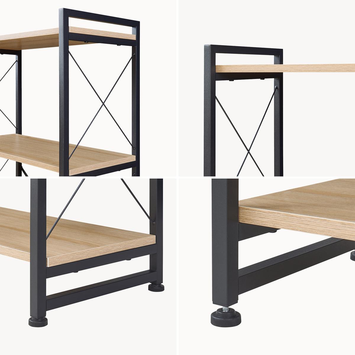 STANDREAGL Skørping - Eichefarben/Schwarz, Holzwerkstoff/Metall (65/160/30cm) - [en.casa]