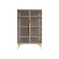 VITRINE Modera - Kaschmir/Goldfarben, Holzwerkstoff/Metall (90/145/40cm) - MIRJAN24