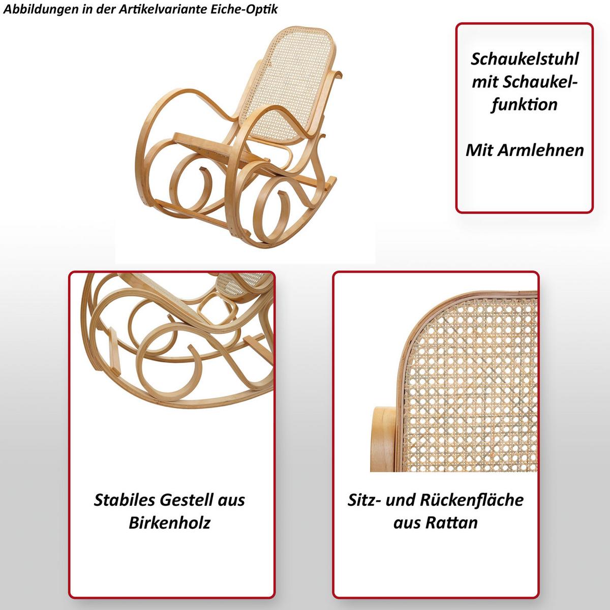 SCHAUKELSTUHL Eiche Dekor - Eichefarben/Beige, Holz (55/90/96cm) - MCW