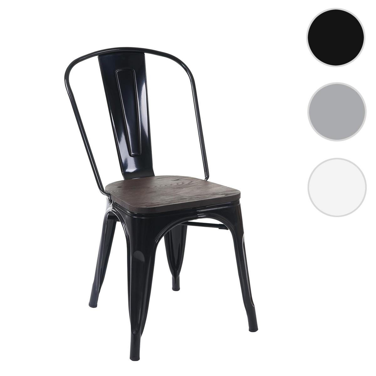 STUHL INKL. HOLZ-SITZFLÄCHE Schwarz - Schwarz, Holz (45/85/52cm) - MCW