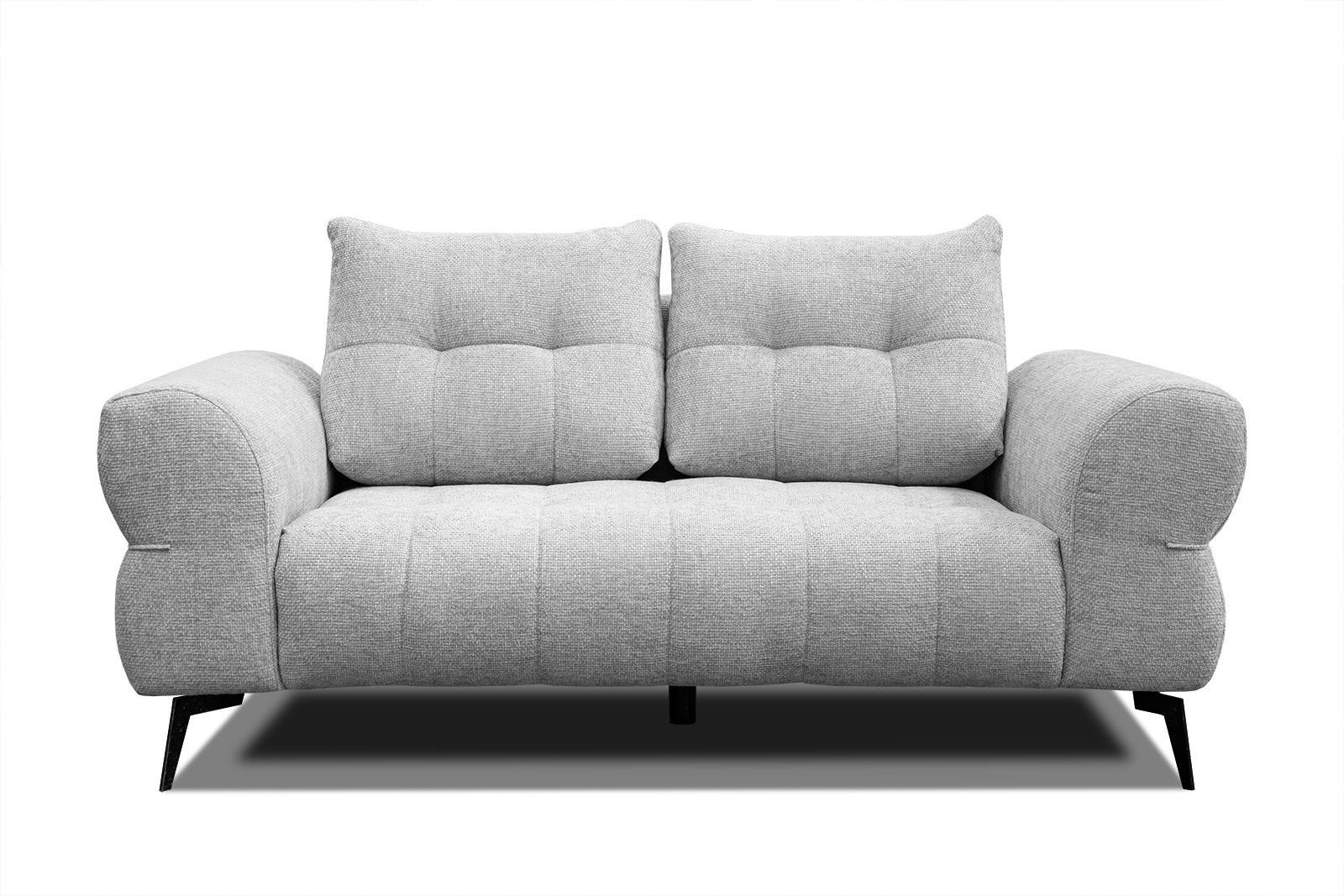 SOFA SALVINI 2-Sitzer, hellgrau - Hellgrau/Schwarz, Holzwerkstoff/Textil (176/88/99cm) - Wozimo
