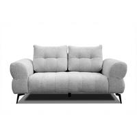SOFA SALVINI 2-Sitzer, hellgrau - Hellgrau/Schwarz, Holzwerkstoff/Textil (176/88/99cm) - Wozimo