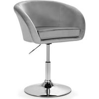 ESSZIMMERSTUHL Samt Drehsessel Grau - Grau, Metall (61/86/52cm) - COSTWAY