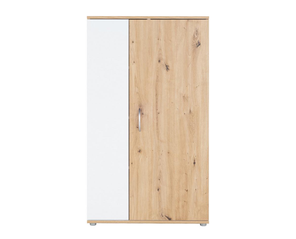 MEHRZWECKSCHRANK 70/121/35 cm Weiß Artisan Oak - Silberfarben/Eiche Artisan, Holzwerkstoff/Kunststoff (70/121/35cm) - arthur berndt