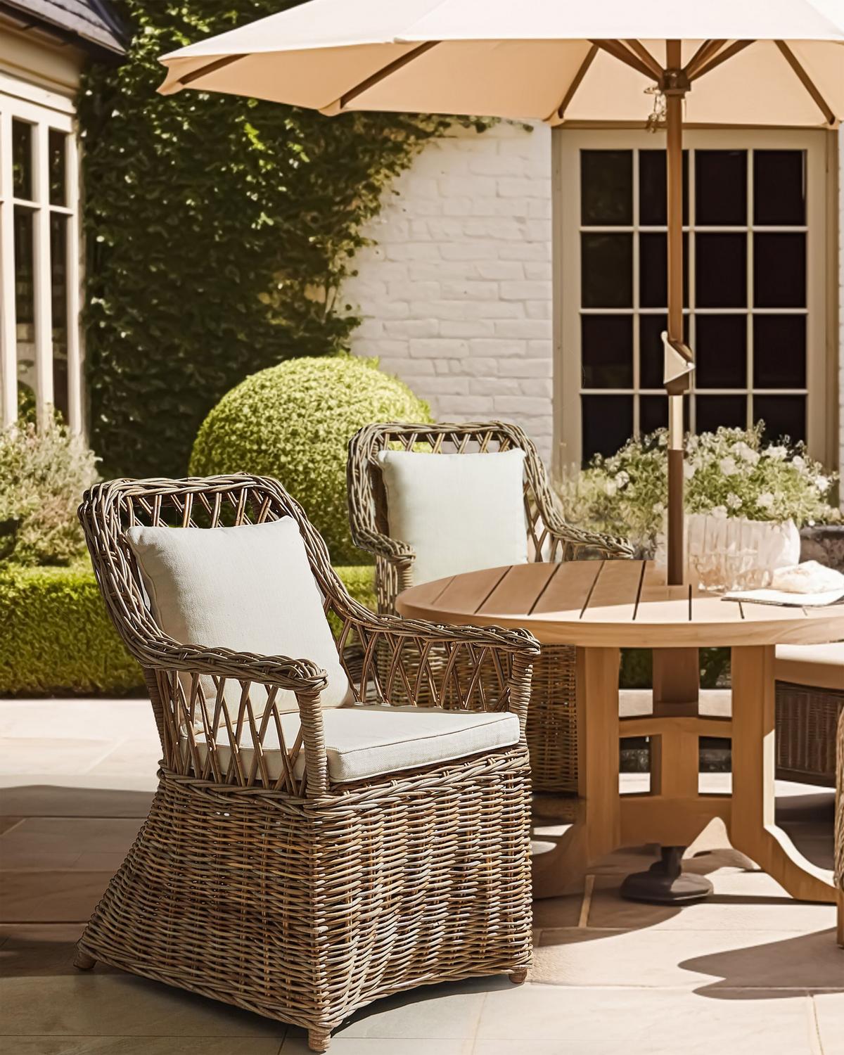 GARTENSESSEL Beige Maros II - Beige/Naturfarben, Naturmaterialien (53/90/70cm) - Beliani