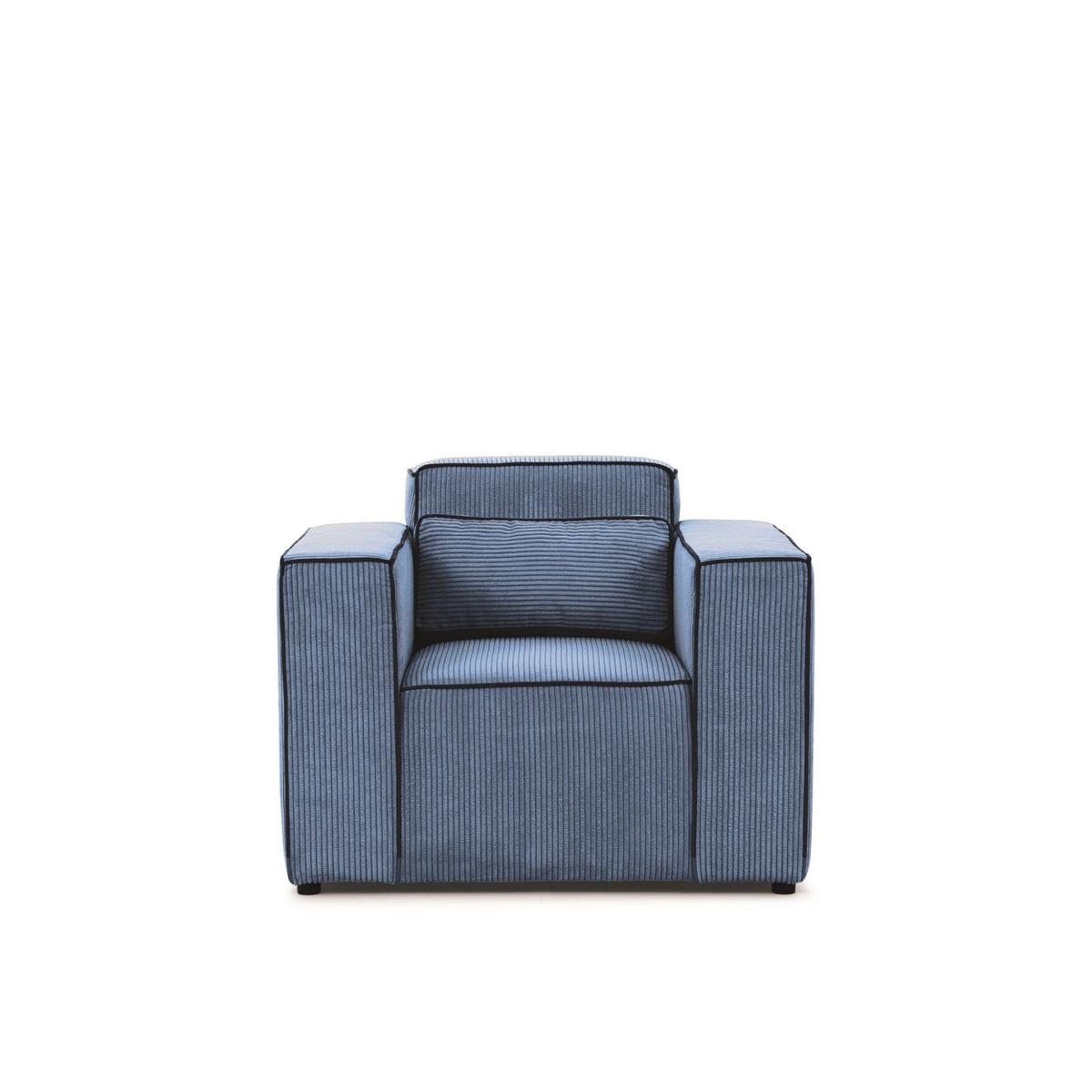 SESSEL Waldo In In Poso - Blau, Holzwerkstoff/Textil (101/80/92cm) - Fun Möbel