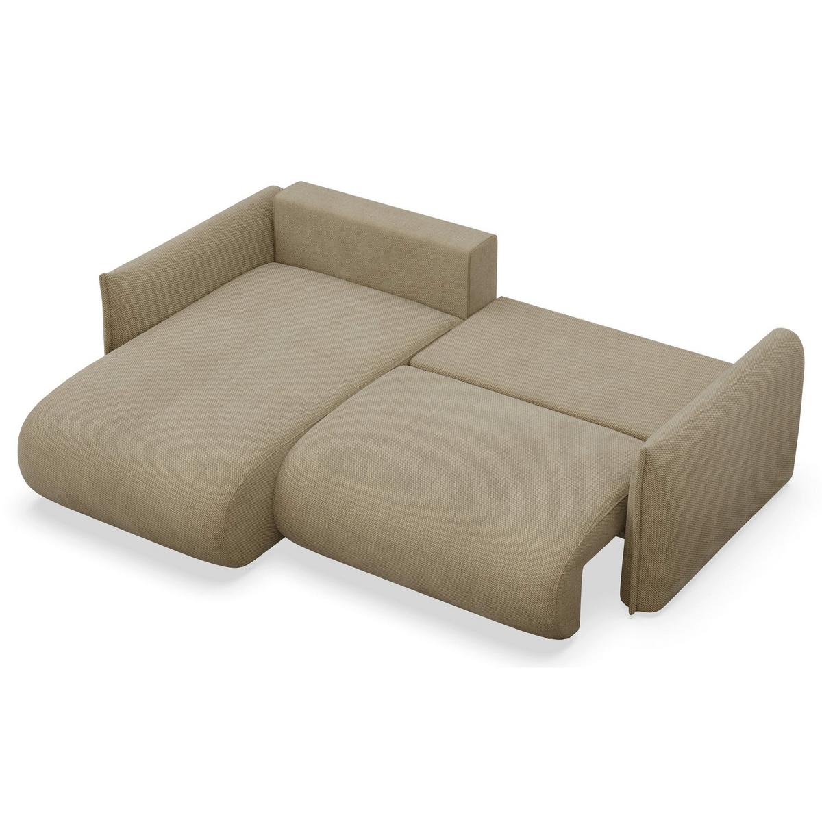 ECKSOFA Cushi Beige-Chenille - Beige/Schwarz, Kunststoff/Textil (252/183cm) - Selsey