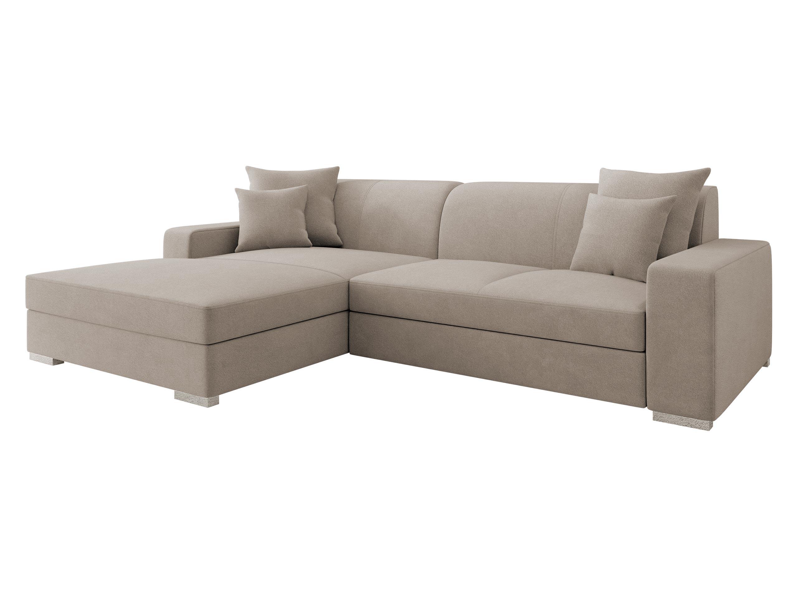 ECKSOFA Mexico, Seite: Links - Chromfarben/Beige, Holz/Kunststoff (263/178cm) - MIRJAN24