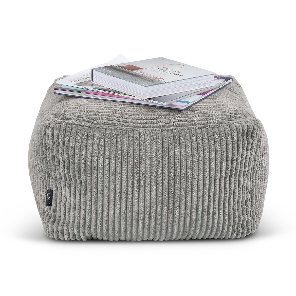SITZPOUF Amara - Hellgrau, Textil (42/24/42cm) - icon