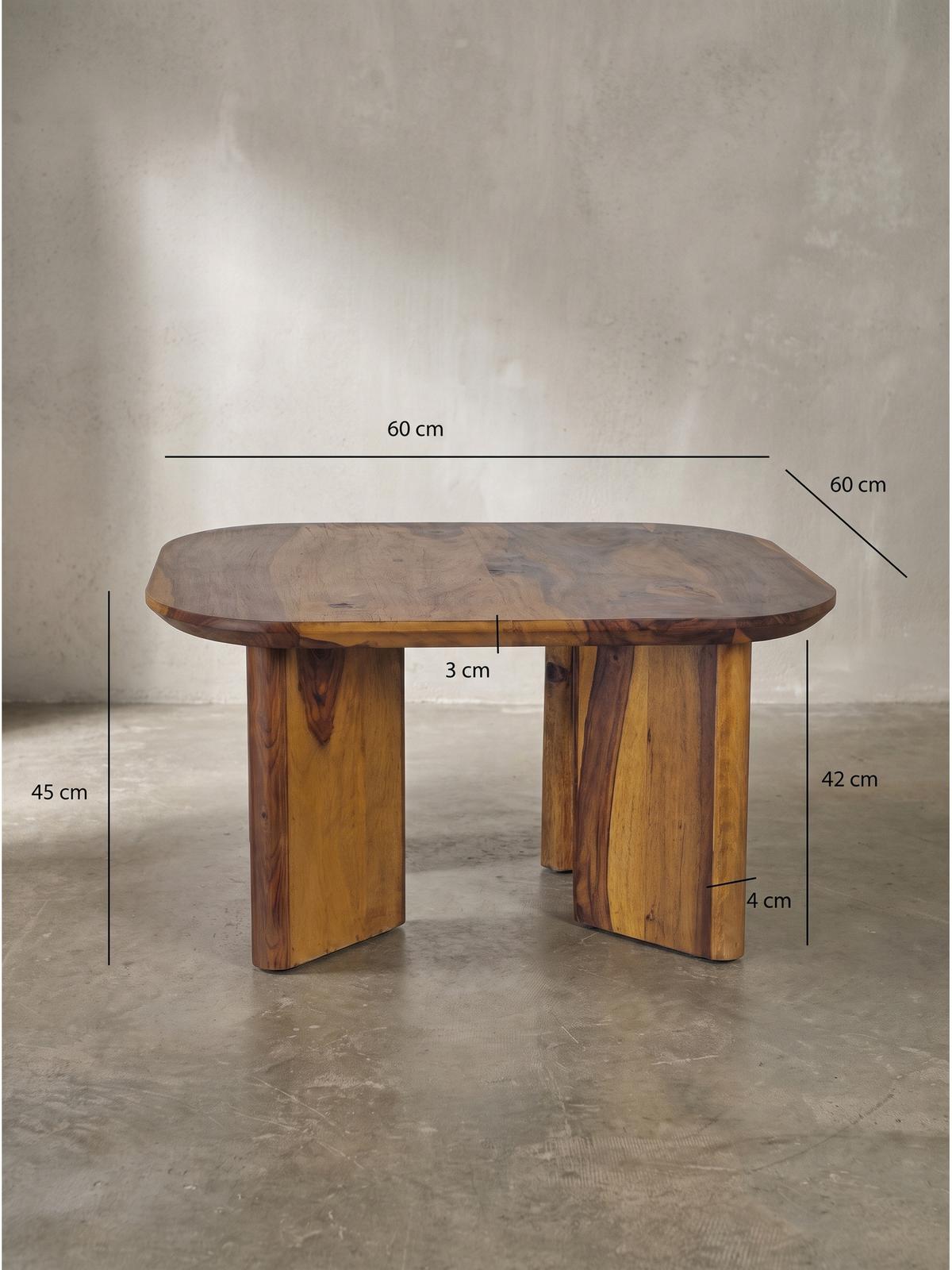 COUCHTISCH CAZORLA, Dunkles Massivholz, 60 x 60 x 32,5 cm - Braun, Holz (60/60/32.5cm) - KADIMA DESIGN