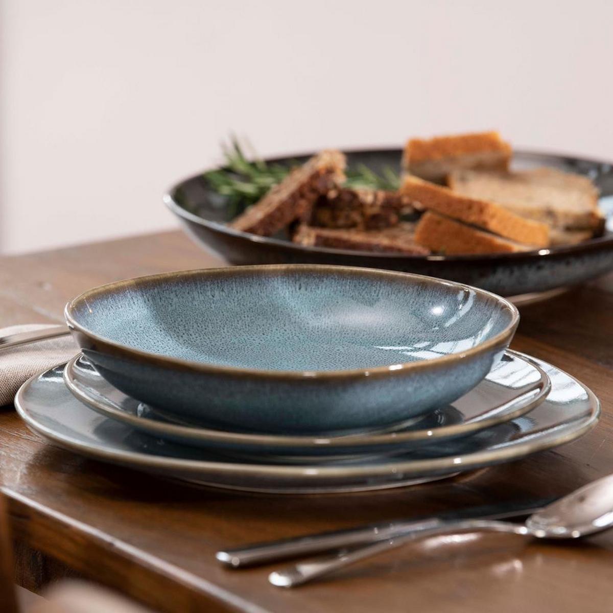 TAFEL-SET Lave Glacé 12-tlg. - Türkis, Keramik (2/2/2cm) - like.Villeroy & Boch