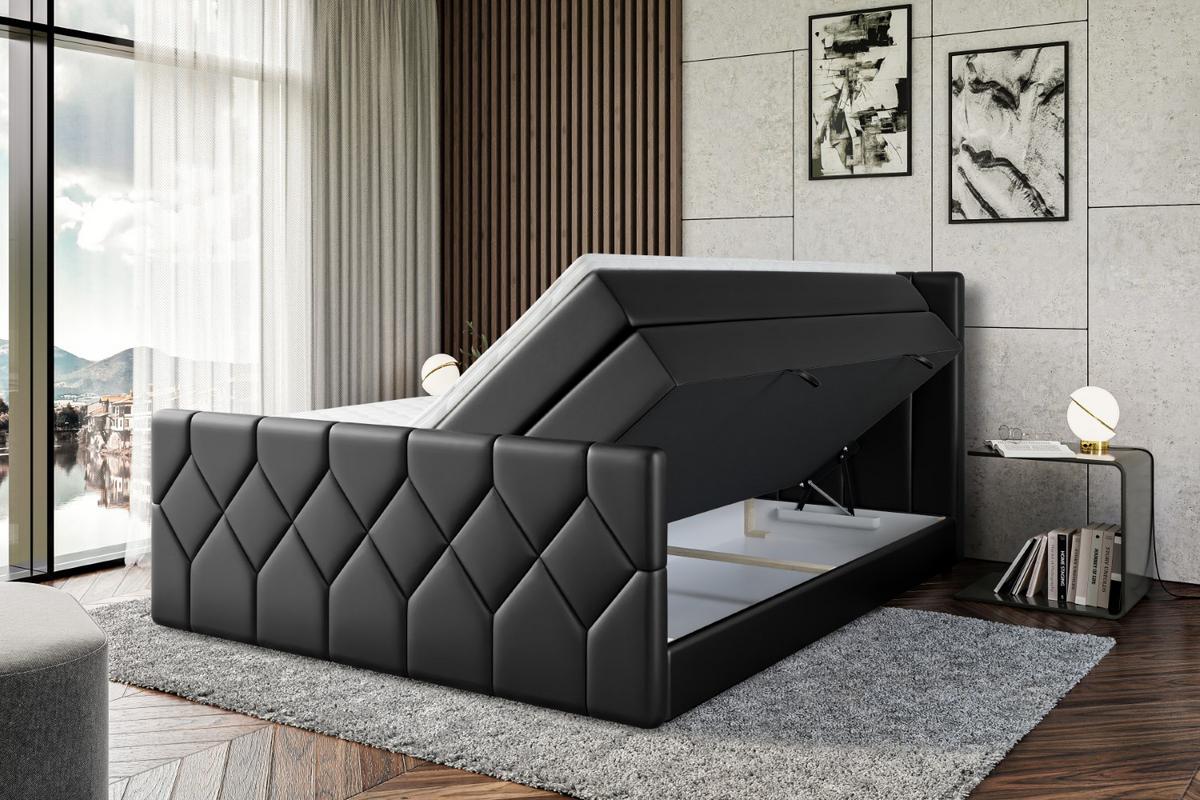 BOXSPRINGBETT CATOR-Z KING - 180x200 - H3/H4 - Schwarz Hochglanz - Schwarz Hochglanz, Holzwerkstoff (180/200cm) - ALTDECOR