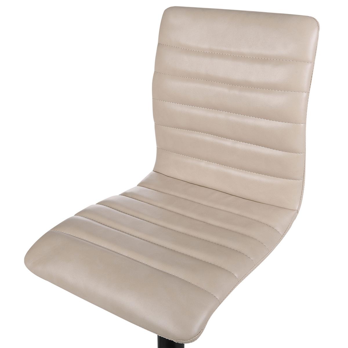 BARHOCKER 2er-Set Kunstleder hellbeige/schwarz höhenverstellbar Lucerne - Beige/Schwarz, Kunststoff (39/69/49cm) - Beliani