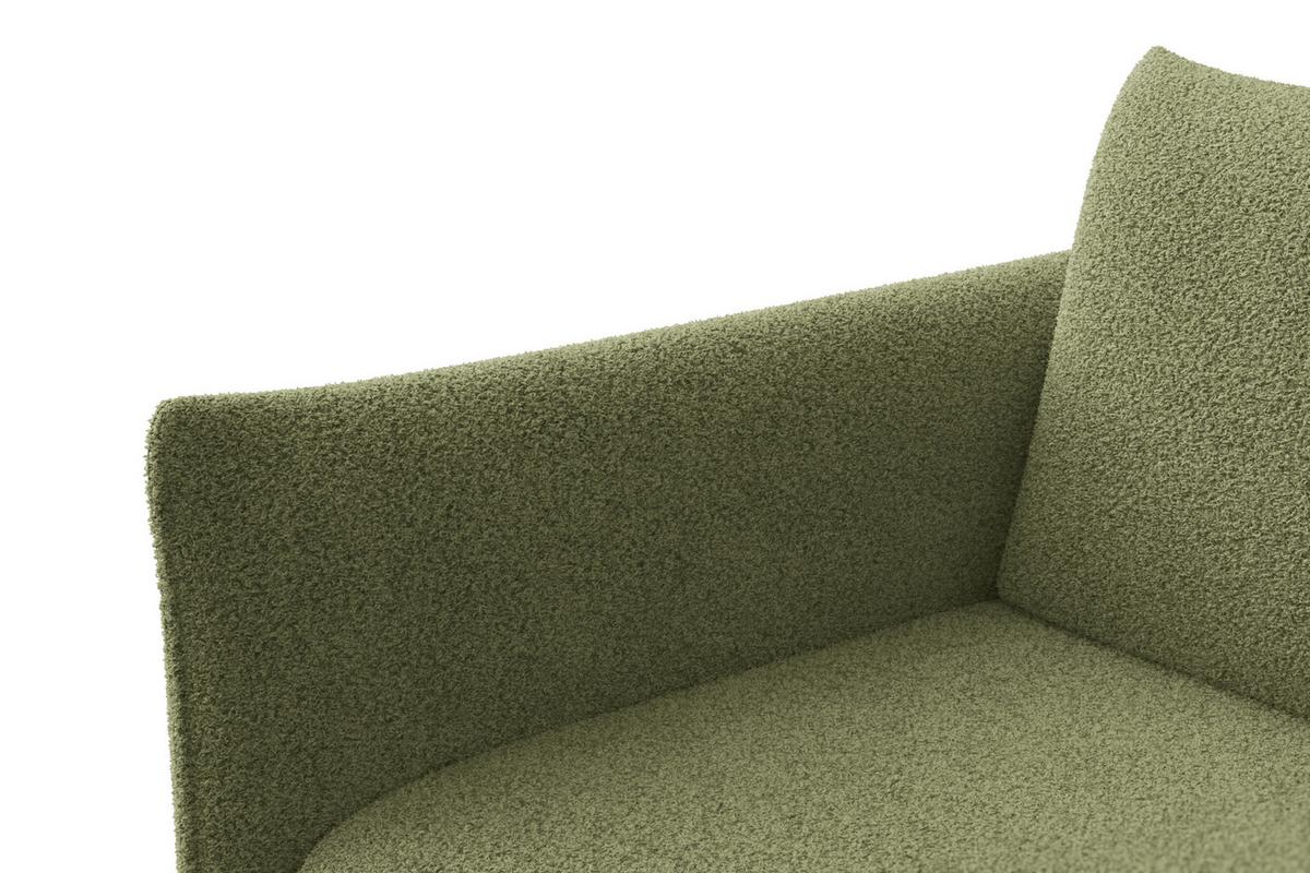 SOFA TAUER 3-Sitzer, Bouclé-Stoff grün - Schwarz/Grün, Holz/Textil (206/84/112cm) - Courtois Laville