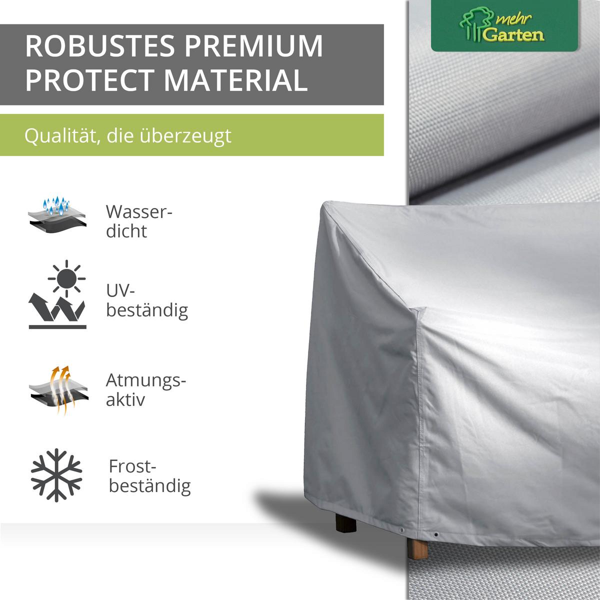 GARTENBANKABDECKUNG SHP-60087 - Grau, Kunststoff (133/86/70cm) - mehr Garten