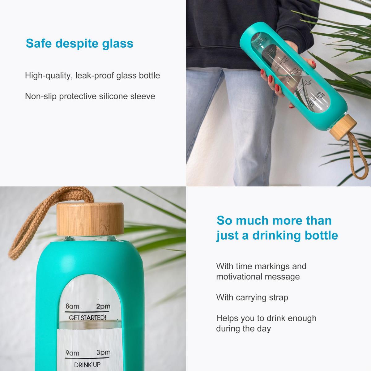 TRINKFLASCHE 900ml - Grün, Glas (0.9L) - Intirilife