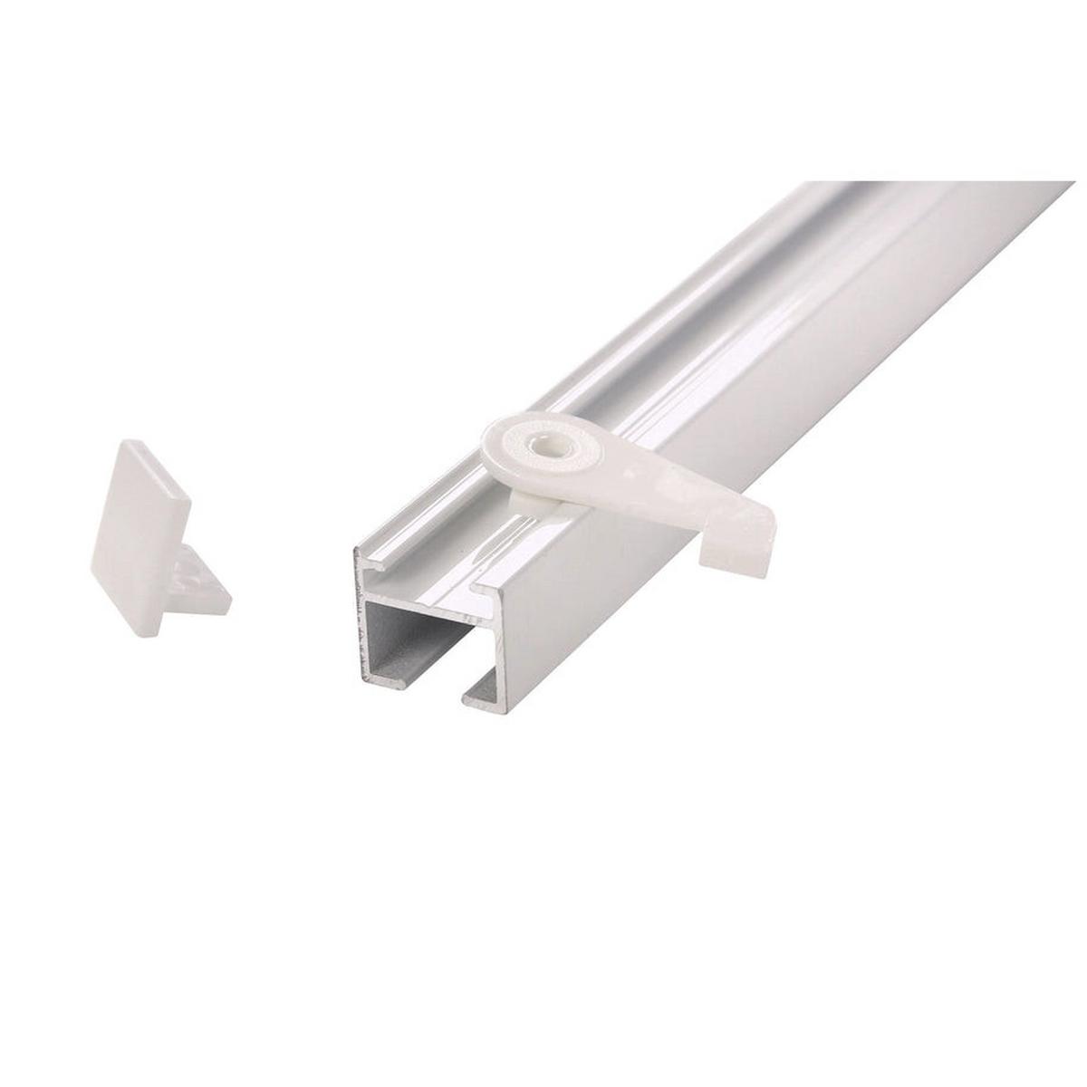 GARDINENSCHIENE auf Maß 1-lauf Deckenmontage Square 480cm - Weiß, Metall (480cm) - Deco-Raum