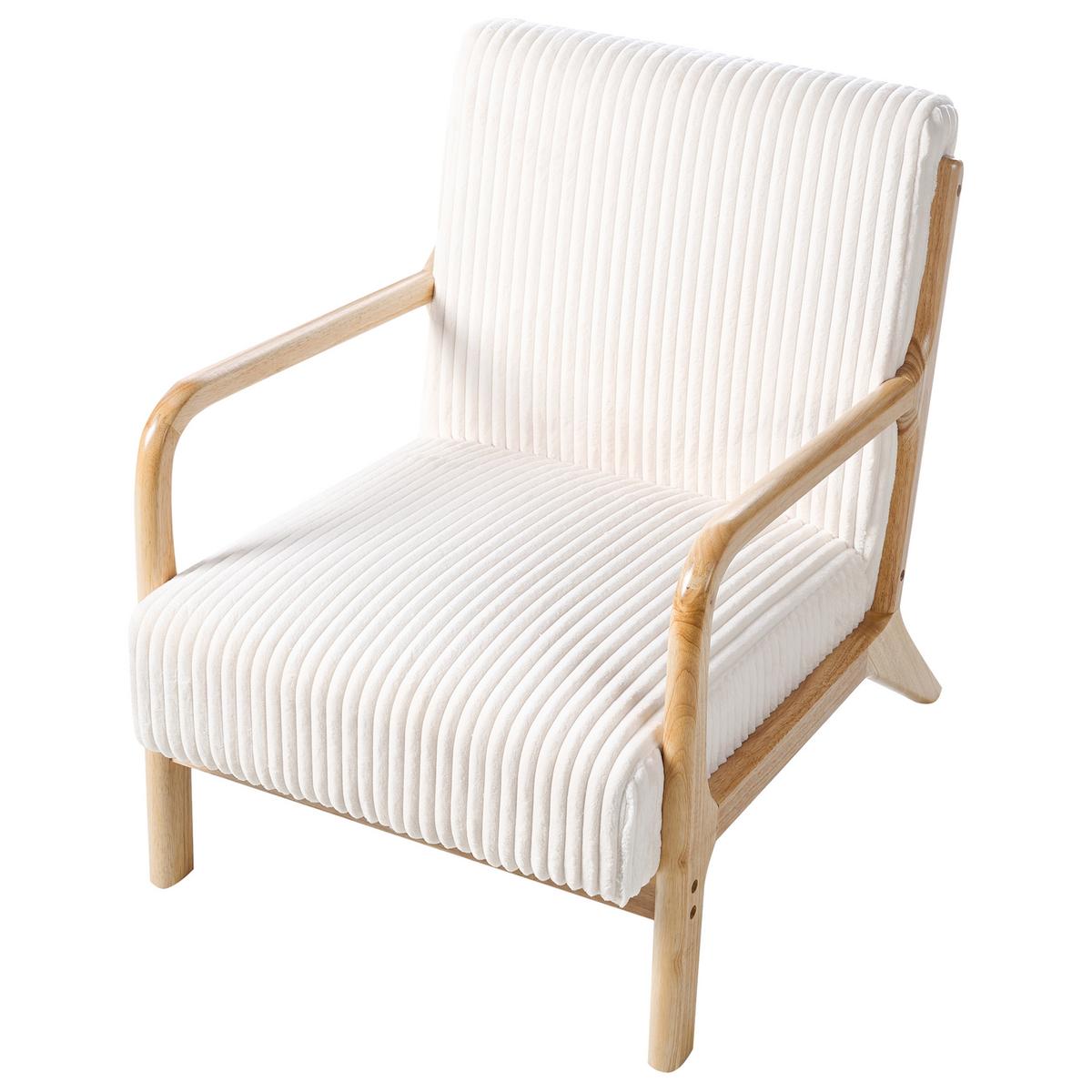 SESSEL Hellbraun Sorsele - Hellbraun/Weiß, Textil (64/77/82cm) - Beliani