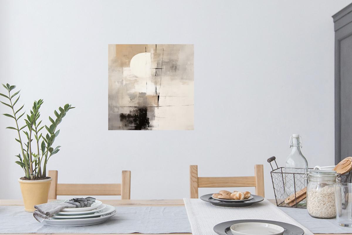 WANDTATTOO Abstrakt - Kunst - Grau Wanddeko 50x50 cm - Hellgrau, Kunststoff (50/50/0.1cm) - MuchoWow