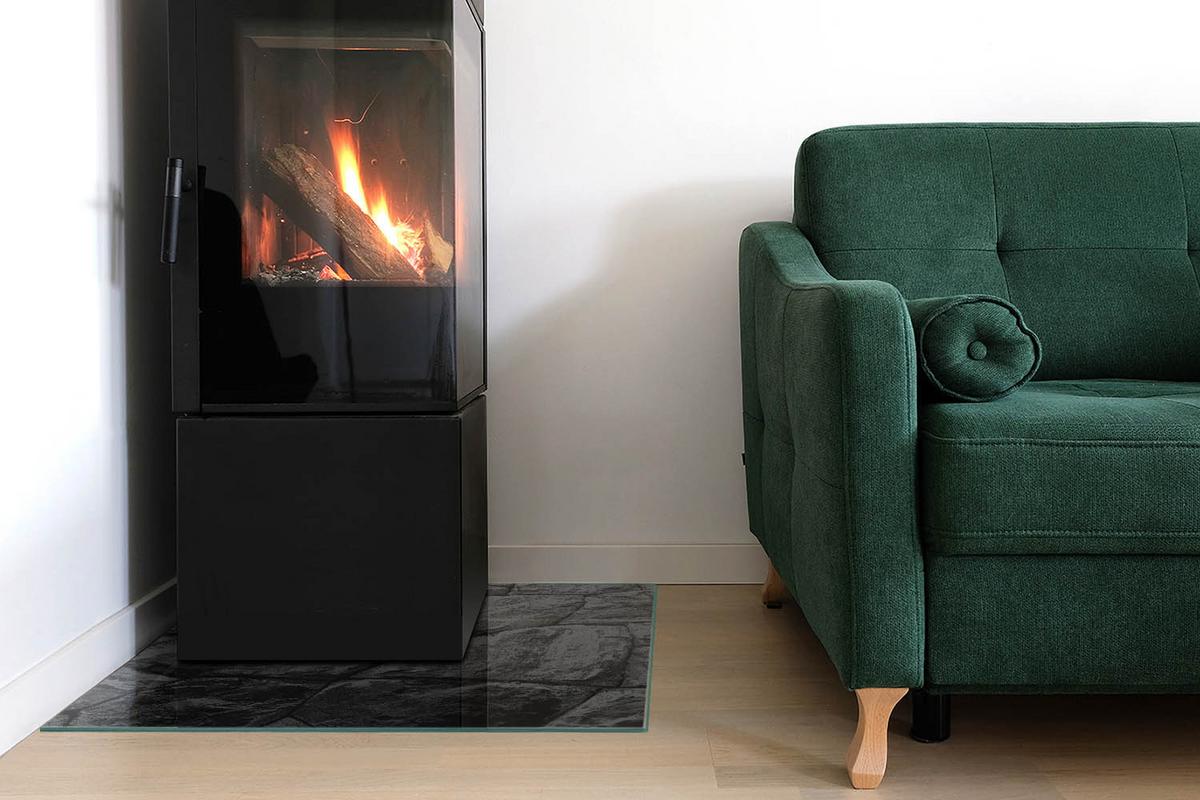 GLASPLATTE für Kamin 60x60 cm - Grau, Glas (60/60/0.4cm) - TULUP