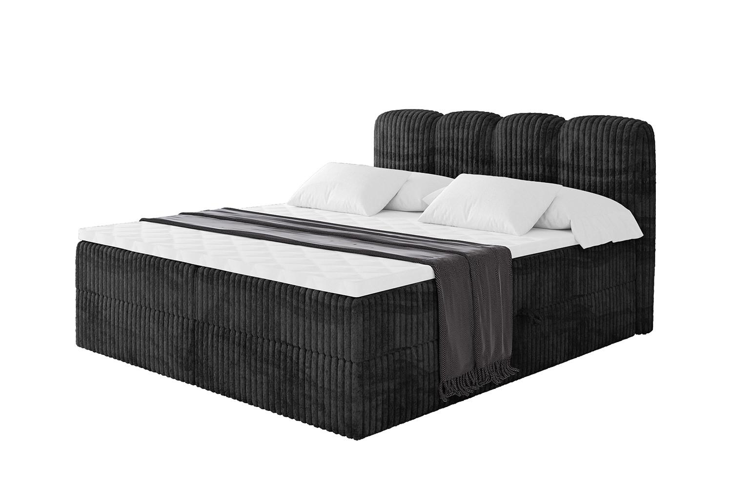 BOXBETT mit Matratze H3 - NINA - 200x200 cm - Schwarz - Graubraun, Holzwerkstoff (200/200cm) - ALTDECOR