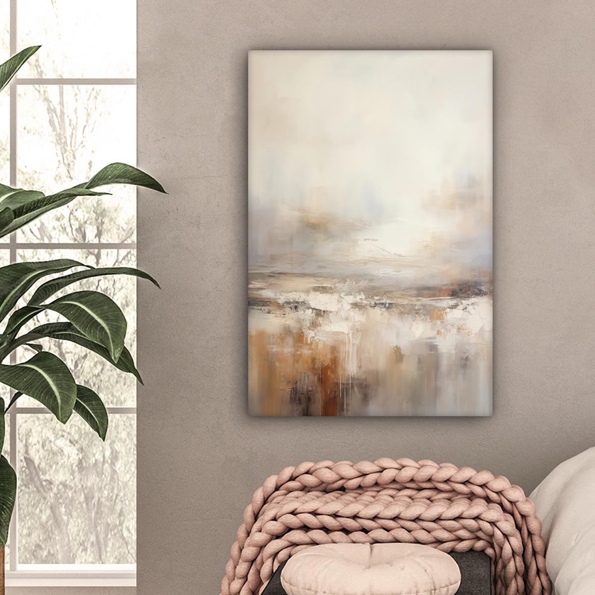 LEINWANDBILD Kunst - Industriell - Grau - Braun - Abstrakt Wanddeko 40x60 cm - Sandfarben, Textil (40/60cm) - MuchoWow