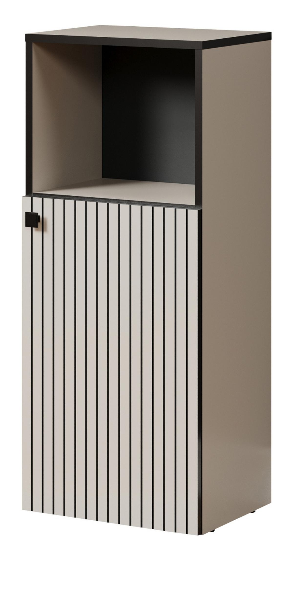 BADKOMMODE Kaschmir, grau 40 x 95 cm, Badschrank in modernem Design - Schwarz/Grau, Holzwerkstoff/Metall (31/95/40cm) - Top.Furn