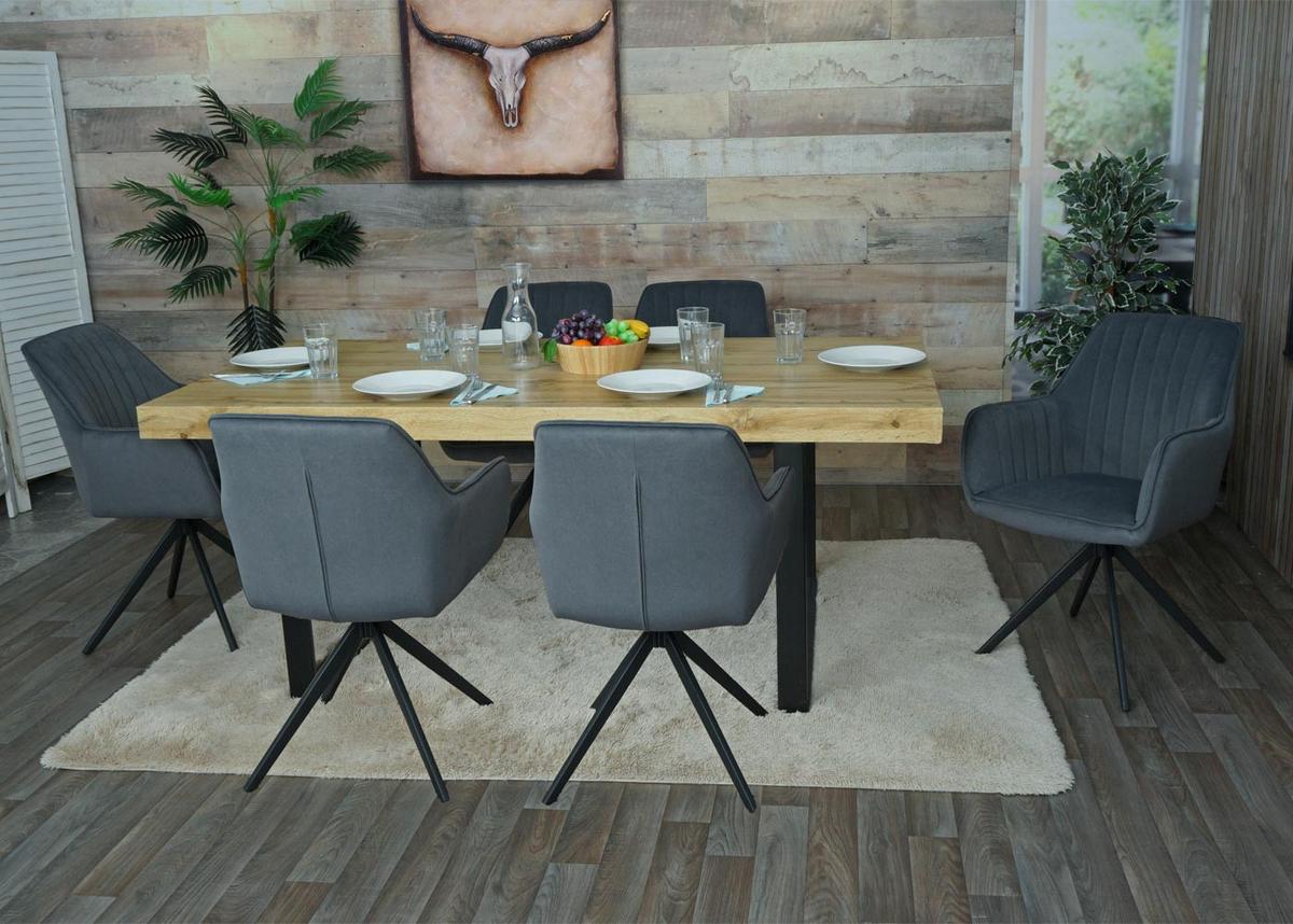 ESSZIMMERSTUHL Anthrazit 6er-Set - Anthrazit, Textil (58/87/55cm) - MCW