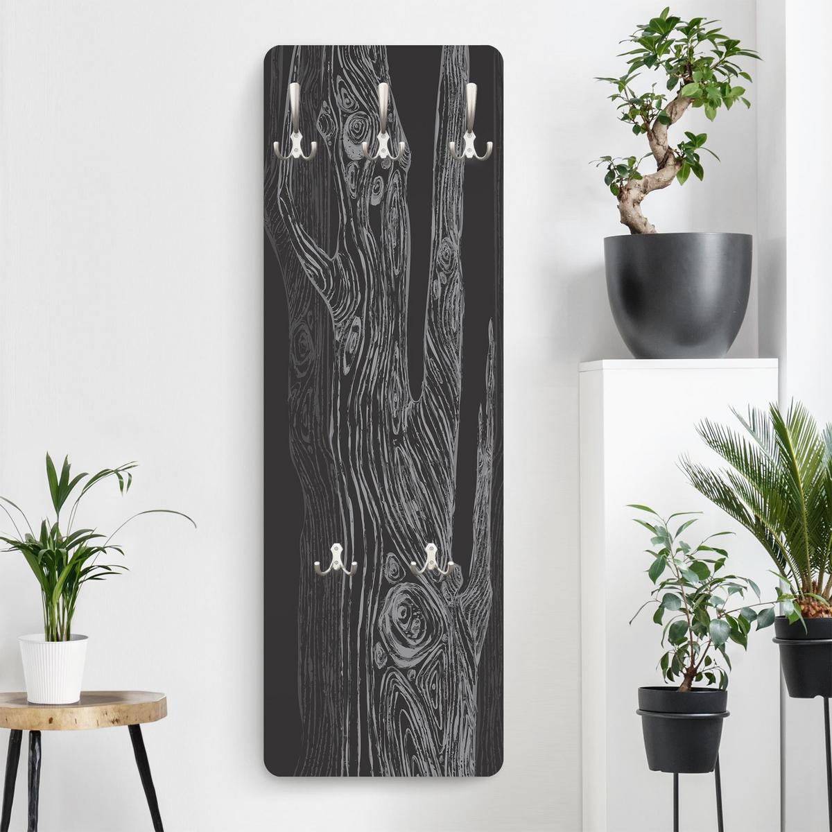 WANDGARDEROBE - No.MW20 Wohnwald Anthrazit-Grau 34/105 cm - Schwarz, Holzwerkstoff (34/105/1.6cm) - Bilderwelten