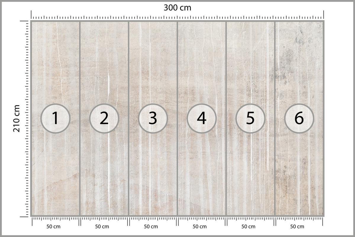 FOTOTAPETE Beton Optik Abstraktion Vintage Stil 300x210 - Beige/Braun, Papier (300/210cm) - Muralo