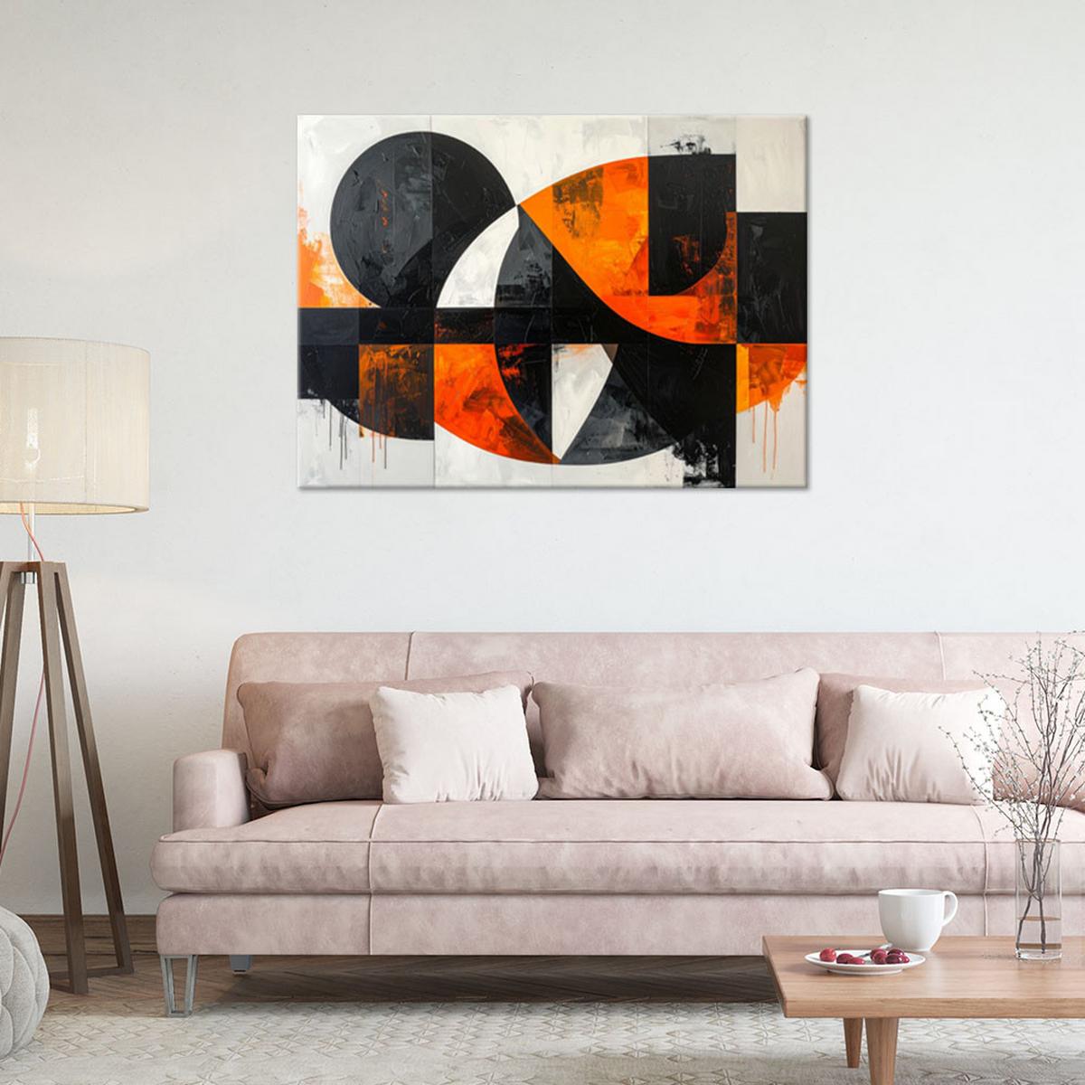 LEINWANDBILD 3D und geometrisch 45x30cm - Orange, Textil (45/30cm) - Feeby