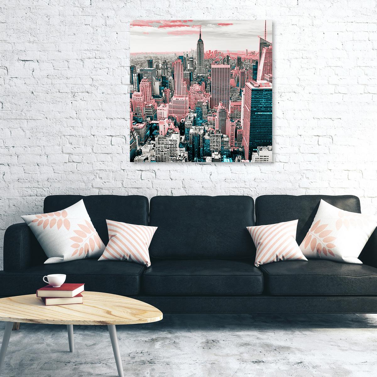 WANDBILD städte und architektur rosa - Pink, Textil (40/40cm) - Feeby