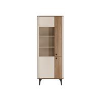 VITRINE Aurena AU02 - Kaschmir/Nussbaumfarben, Holzwerkstoff/Metall (74/190/41cm) - MIRJAN24