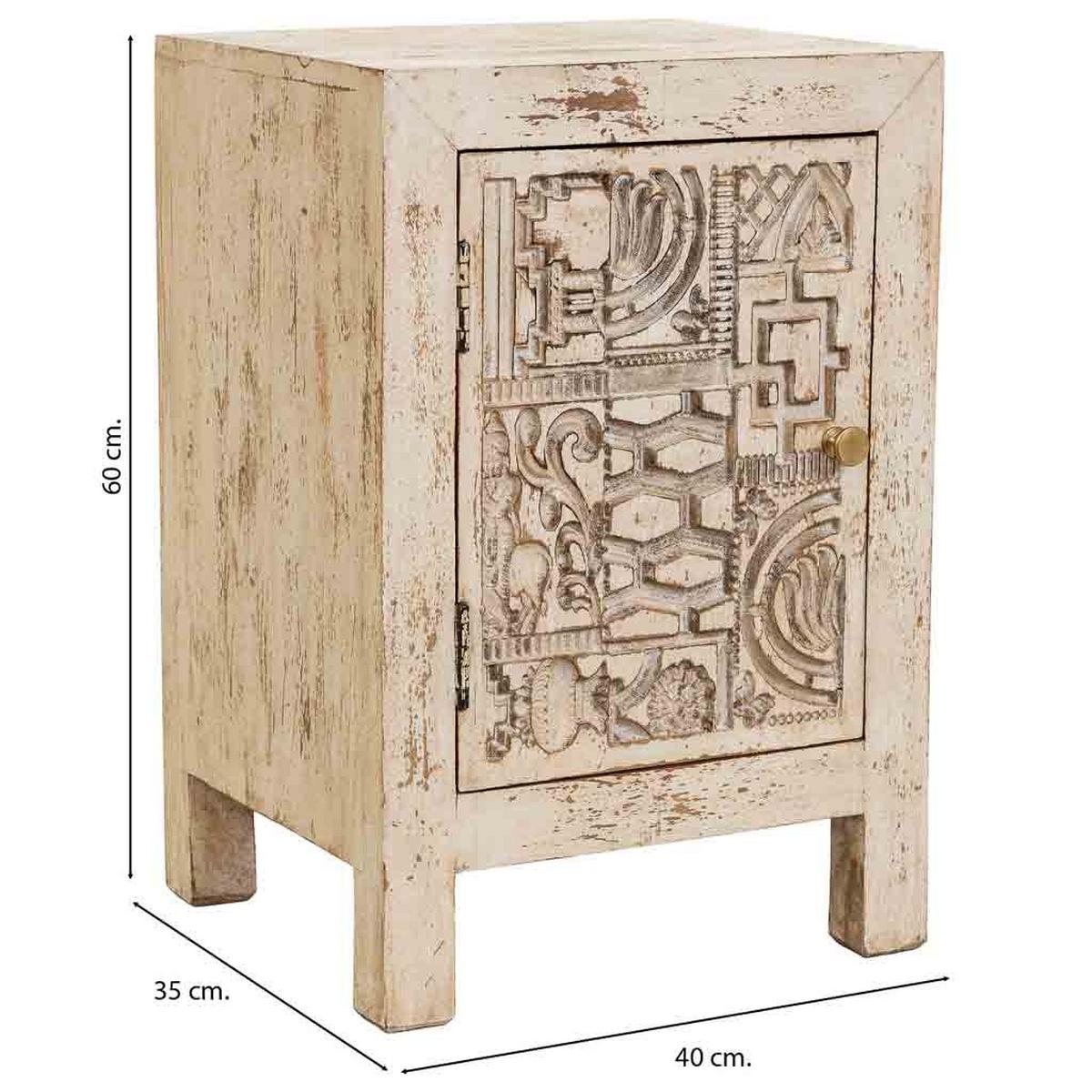 NACHTTISCH aus holz 40x35x60cm - Beige, Holz (40/60/35cm) - Wanderlust