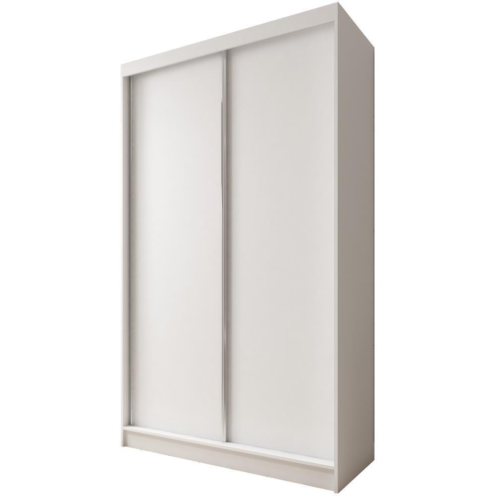 SCHWEBETÜRENSCHRANK Mario II 120/216/61 weiß mit Schubladen - Weiß, Holzwerkstoff (120/216/61cm) - Beautysofa