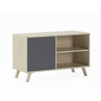 LOWBOARD, Eiche, Anthrazitgrau, 95/40/57cm - Eichefarben/Anthrazit, Holzwerkstoff (95/57/40cm) - Skraut Home