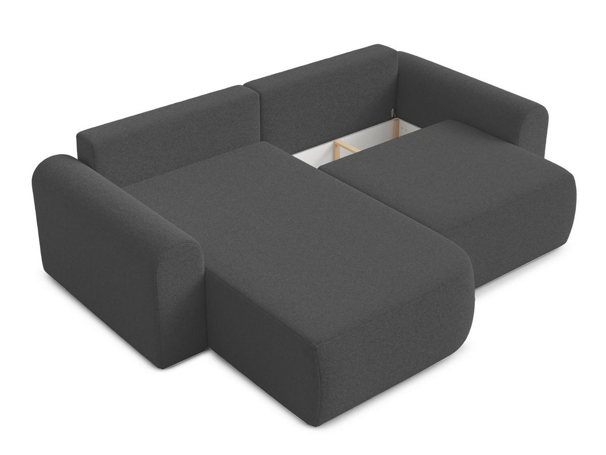 ECKSOFA L Form Otterton Dunkelgrau 250/180/95 cm Links mit Schlaffunktion - Schwarz/Grau, Kunststoff/Textil (180/250cm) - AX Living
