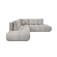 ECKSOFA DUCA II L-S Hellgrau Chenille mit Schlaffunktion - Hellgrau, Holz (266.5/266.5cm) - MASSENO