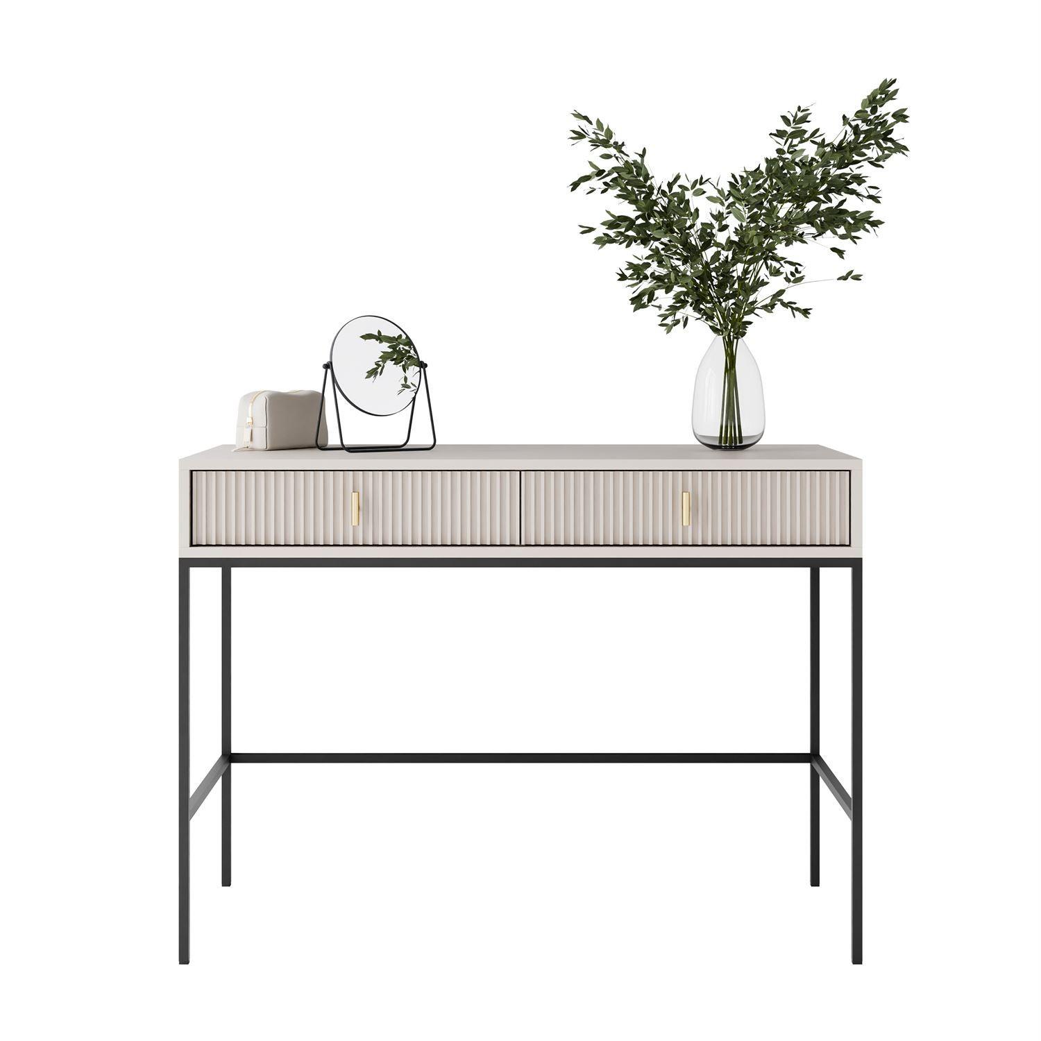KONSOLE MIDNIGHT mit Schubladen auf Gestell kaschmir - Kaschmir/Schwarz, Holzwerkstoff (50/104/77cm) - Lookway
