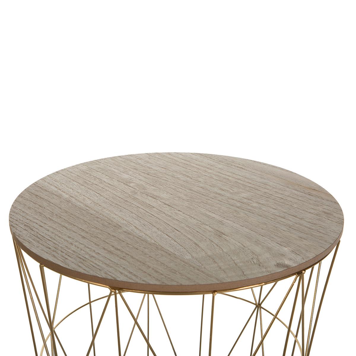 BEISTELLTISCH gold/heller Holzfarbton 40 cm Lanark - Hellbraun/Goldfarben, Holzwerkstoff (40/40/40cm) - Beliani