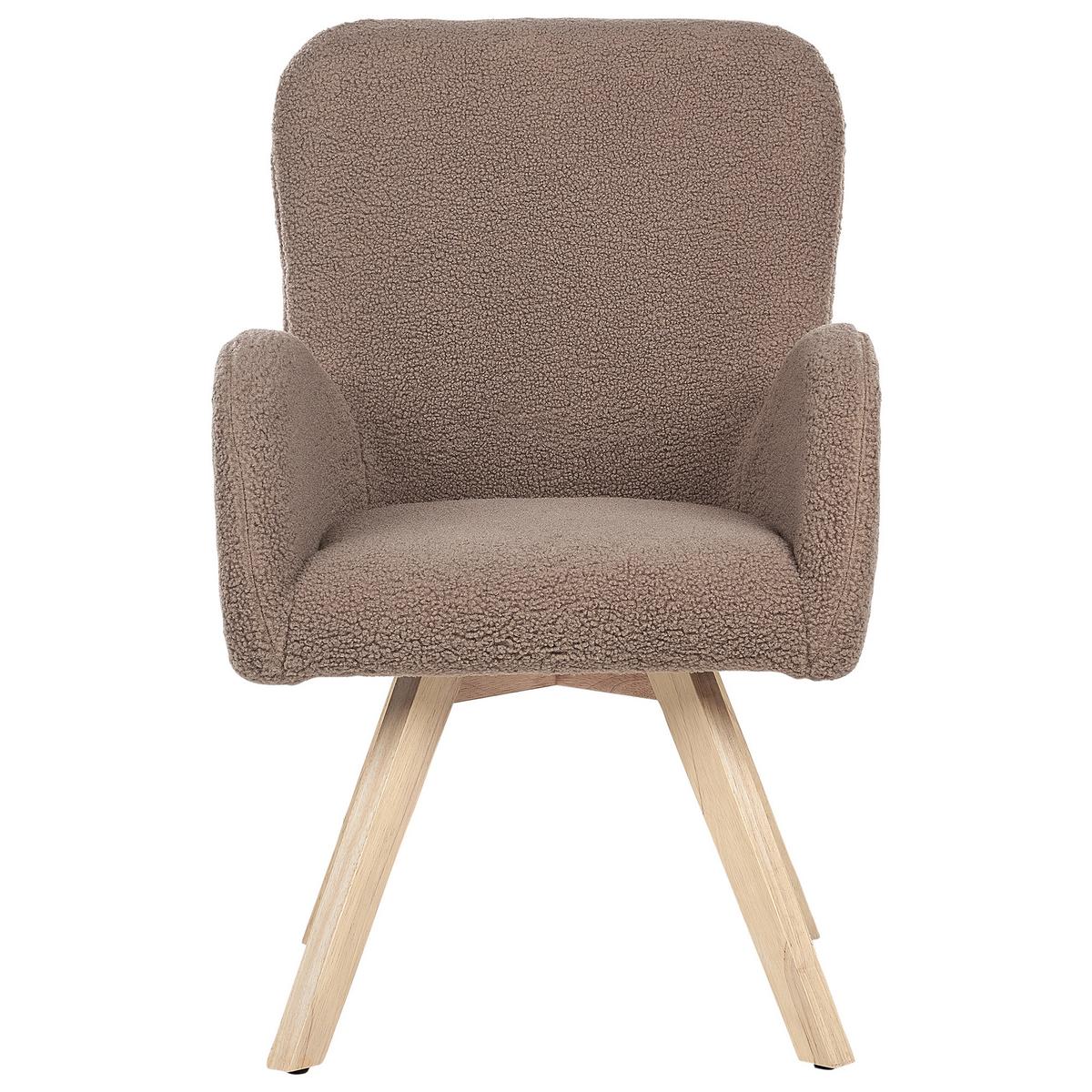 SESSEL Bouclé Braun Bjarn - Braun, Textil (60/90/55cm) - Beliani