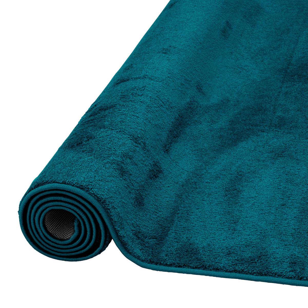 LUXUS SUPER SOFT HOCHFLOR LANGFLOR TEPPICH DELUXE - Petrol, Textil (140/200cm) - Snapstyle