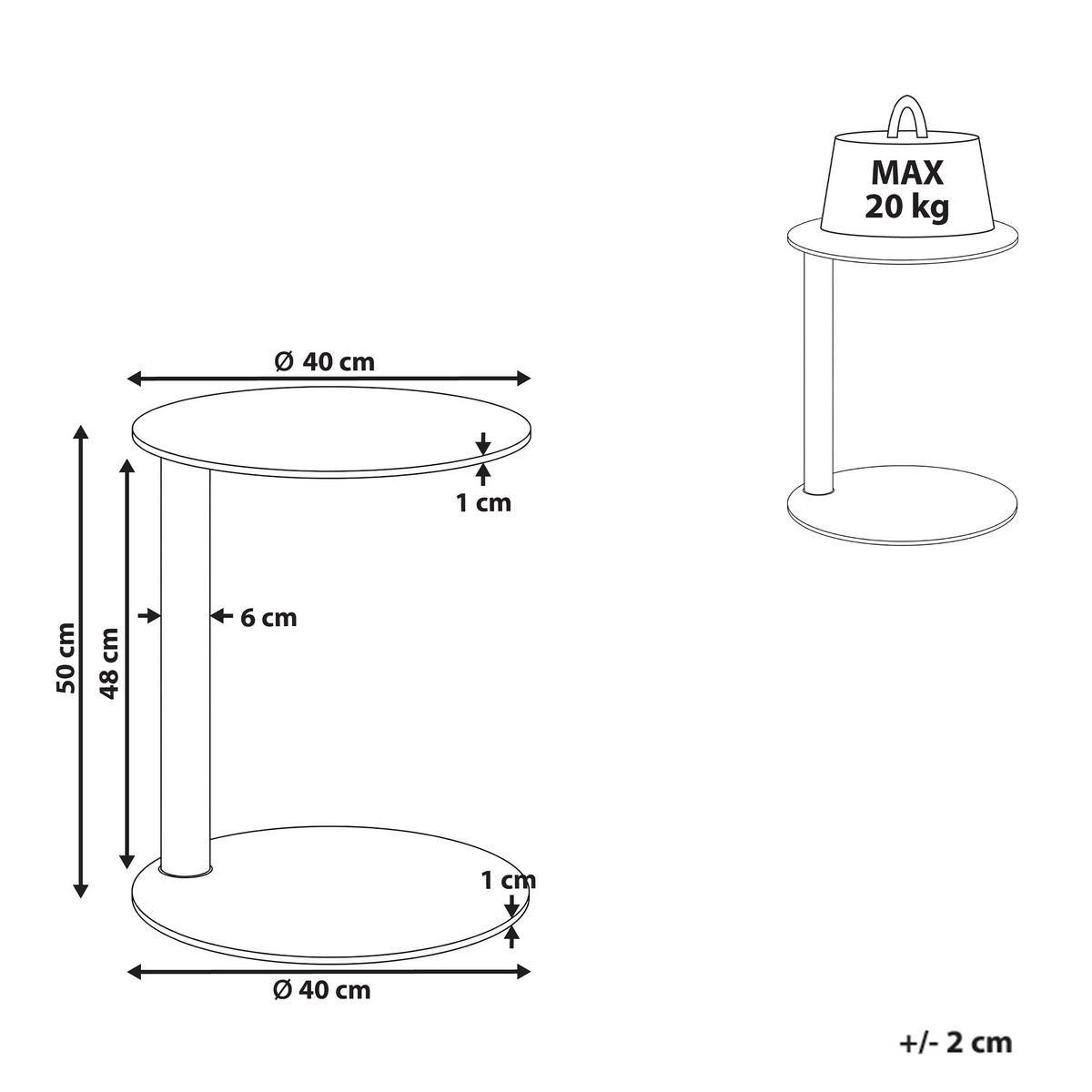 OUTDOOR-BEISTELLTISCH 40/40/Metall Beige Venturina - Beige, Metall (40/40/50cm) - Beliani